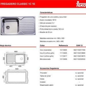 Fregadero Teka classic 1c 1e