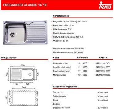 Fregadero Teka Classic 1C 1E Foto 346346
