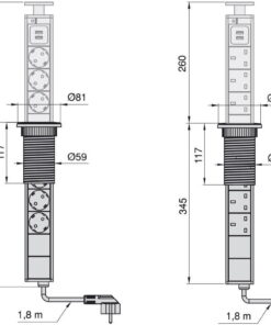 Enchufe Encimera Cocina Vertical Con Usb 8 Enchufe Encimera Cocina Vertical Con Usb - Imagen 3