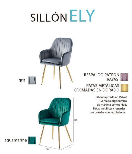 Sillón Comedor Ely Tapizado - Imagen 3