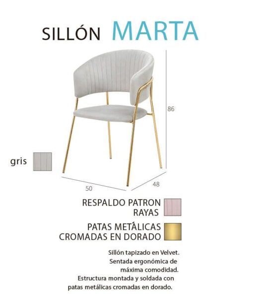 Sillón Comedor Marta Tapizado - Imagen 2