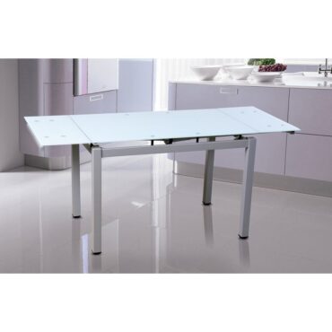 Mesa Cocina Extensible con Tapa de Cristal